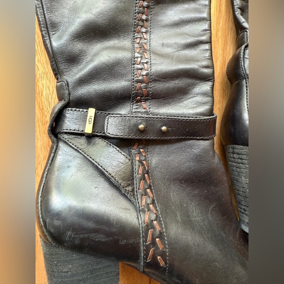 UGG Leather Claudine Tall Boots 1005663, 8.5 black - Picture 6 of 6